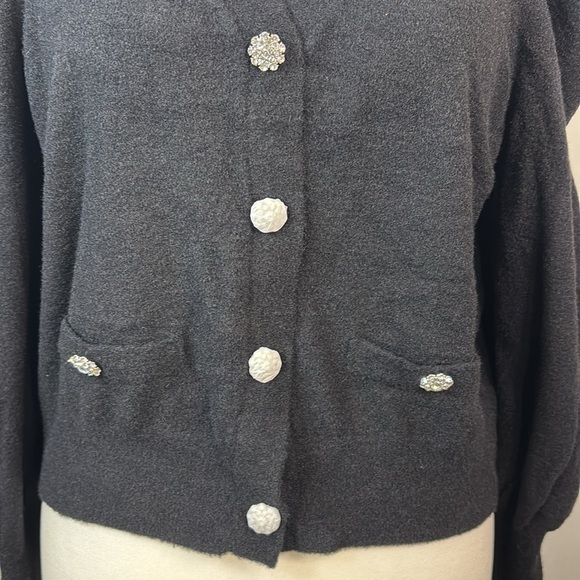 Express Black Sweater Cardigan with Crystal Buttons- XL- NWT - Picture 5 of 17
